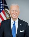 Official portrait of President Joe Biden, taken in the Library room at the White House