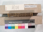 the spine of the frayed book before repair